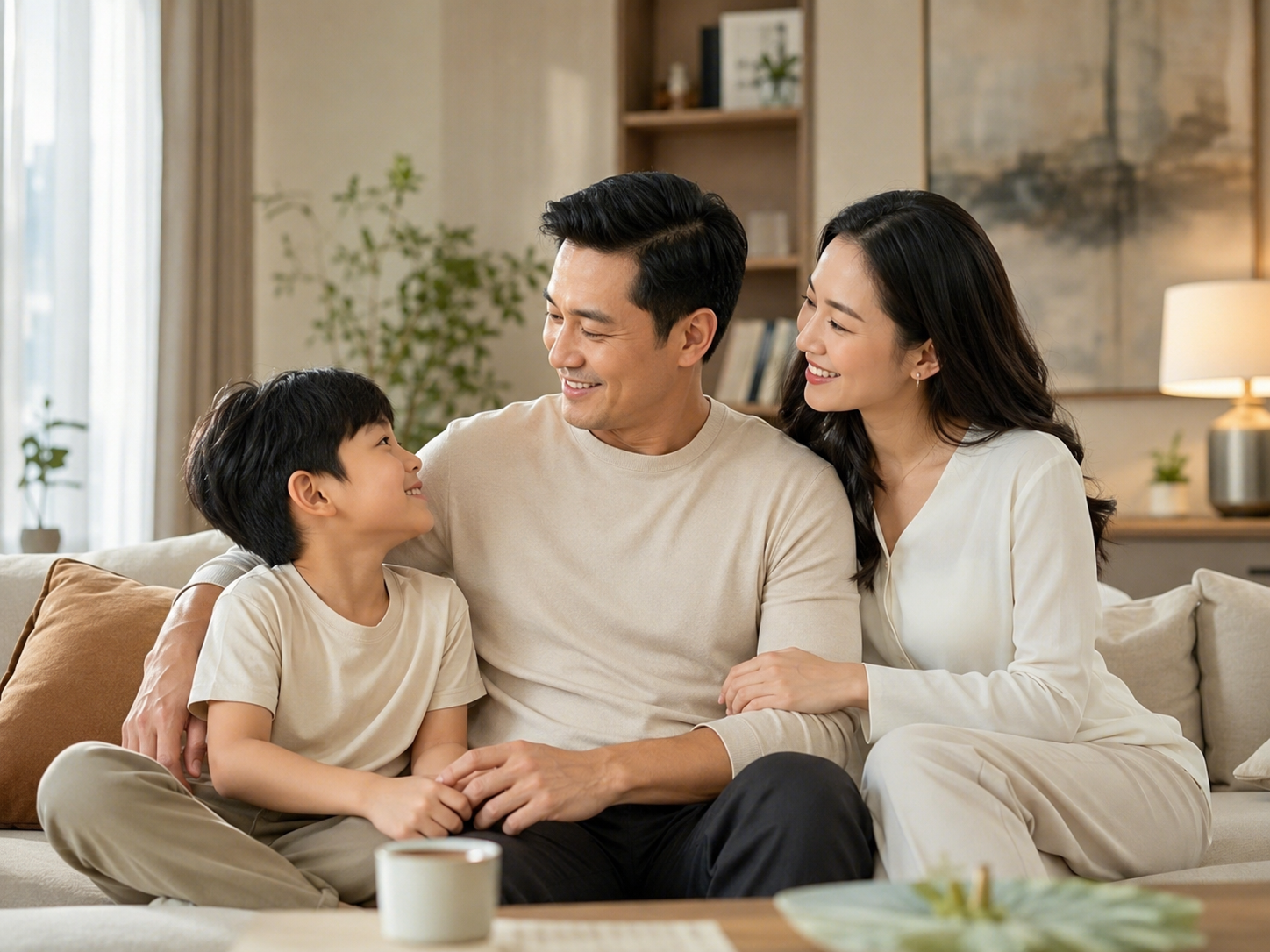 Người đàn ông bên gia đình